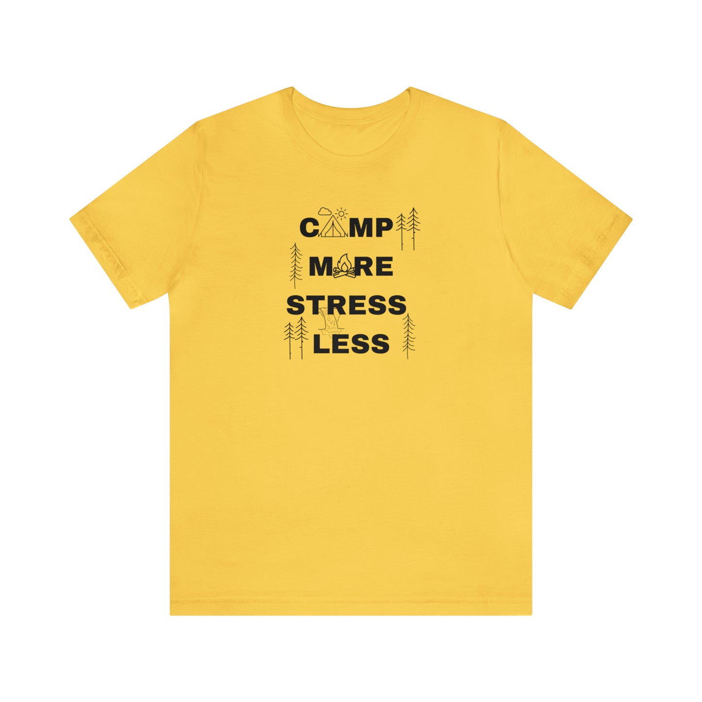 Camp More Stress Less Unisex Jersey Short Sleeve Tee