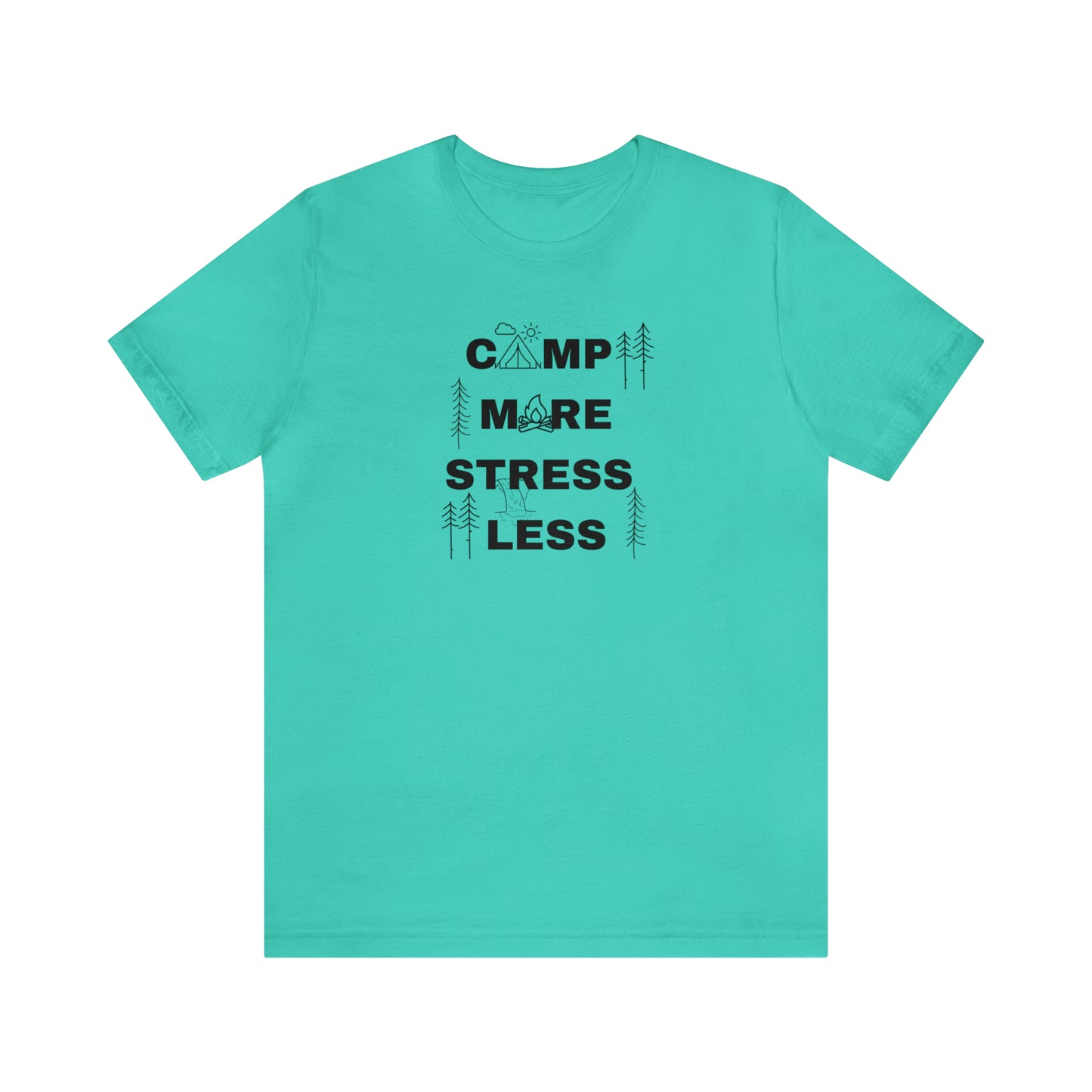 Camp More Stress Less Unisex Jersey Short Sleeve Tee