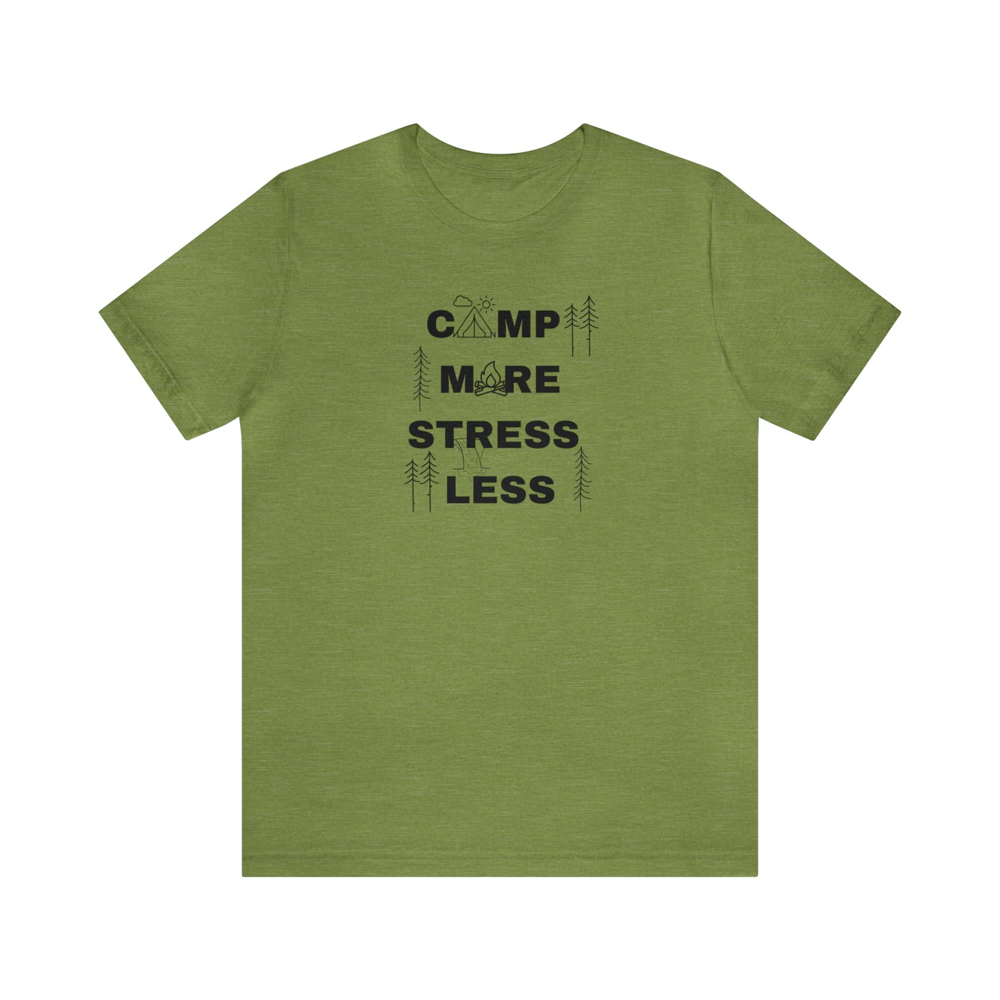 Camp More Stress Less Unisex Jersey Short Sleeve Tee