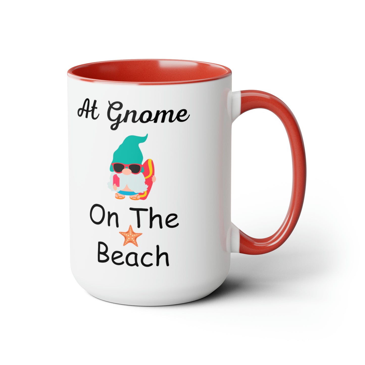 At Gnome On The Beach Two-Tone Coffee Mugs, 15oz