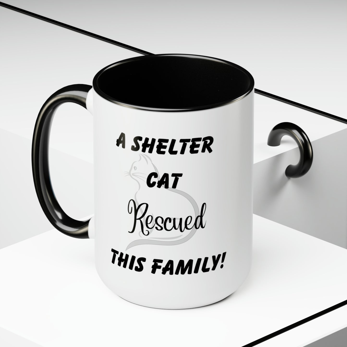 A Shelter Cat Rescued This Family; Personalized Mug