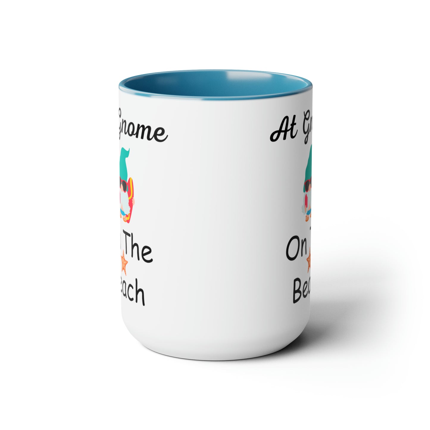 At Gnome On The Beach Two-Tone Coffee Mugs, 15oz