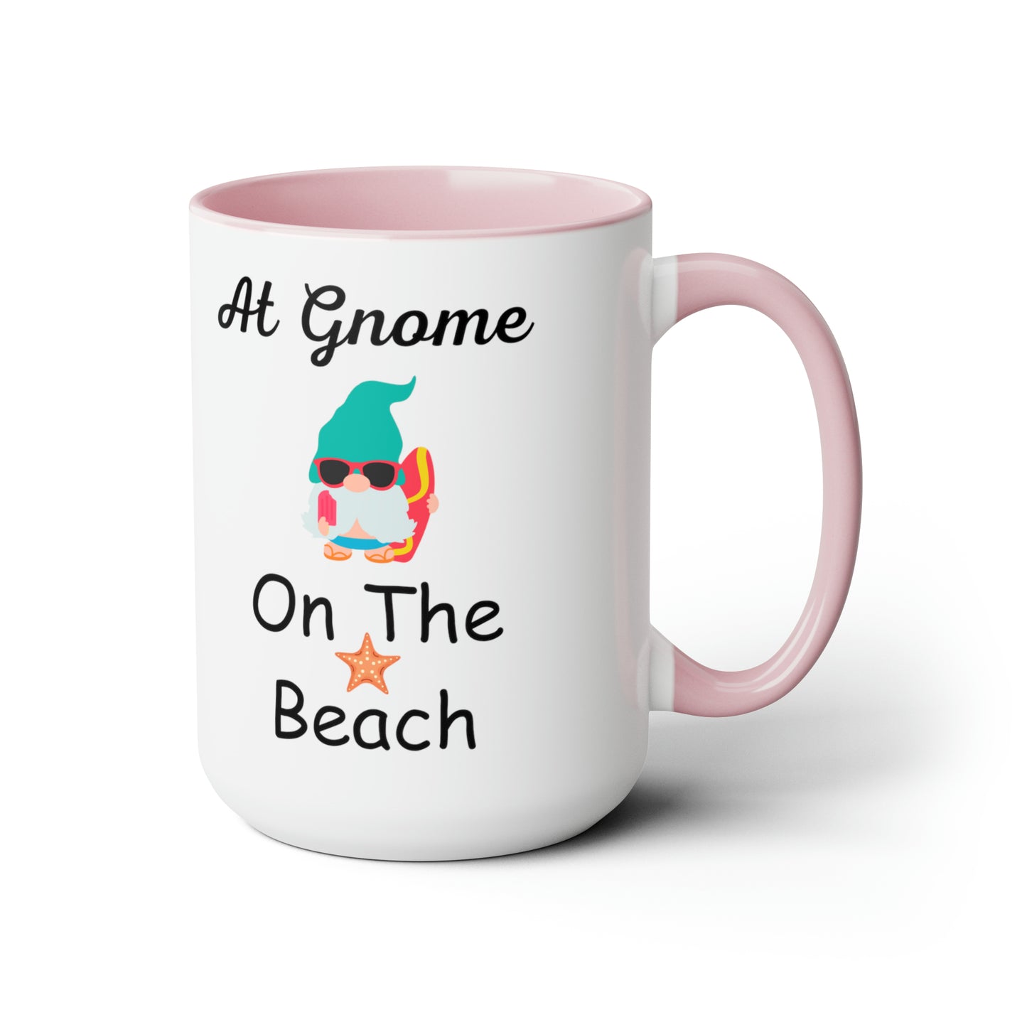 At Gnome On The Beach Two-Tone Coffee Mugs, 15oz