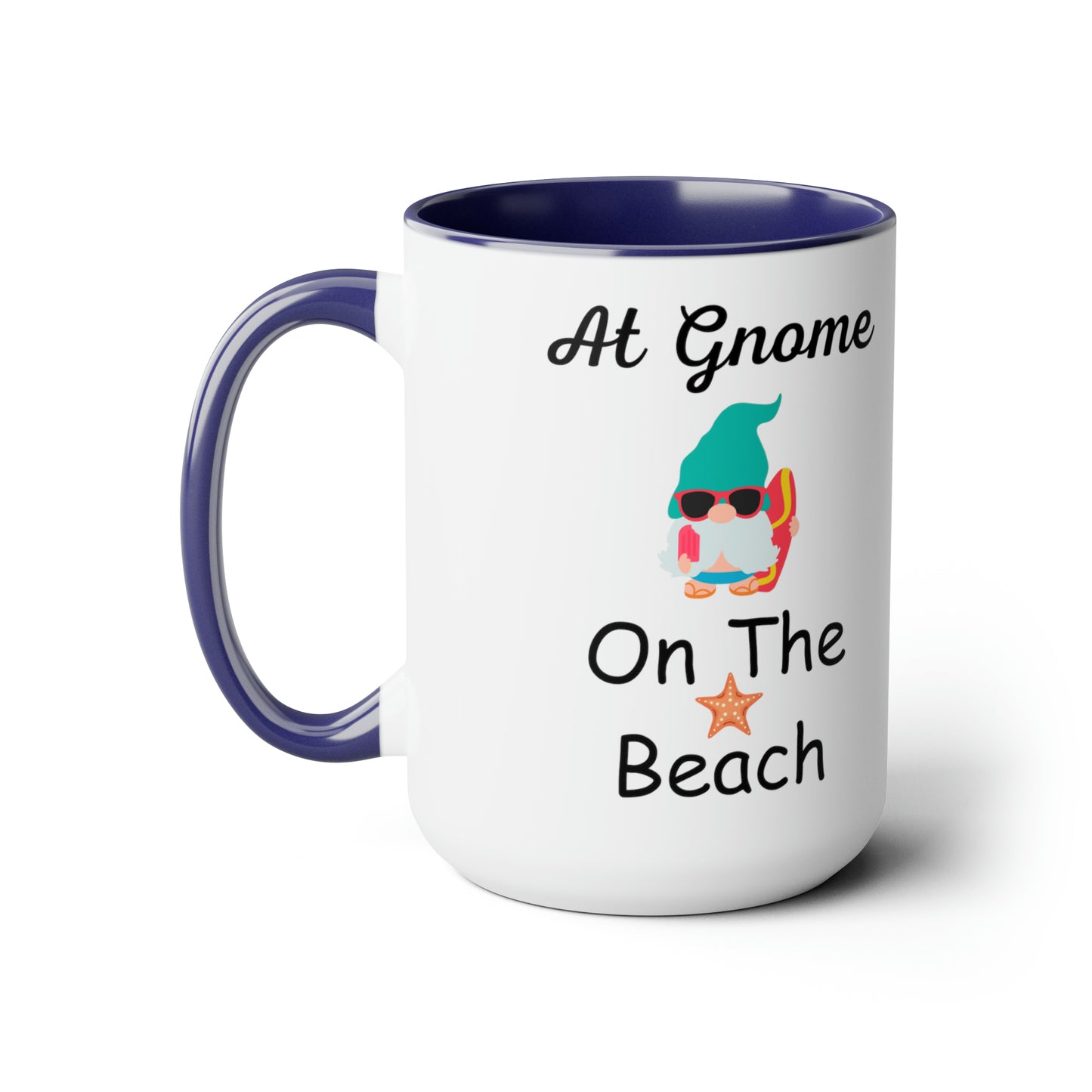 At Gnome On The Beach Two-Tone Coffee Mugs, 15oz