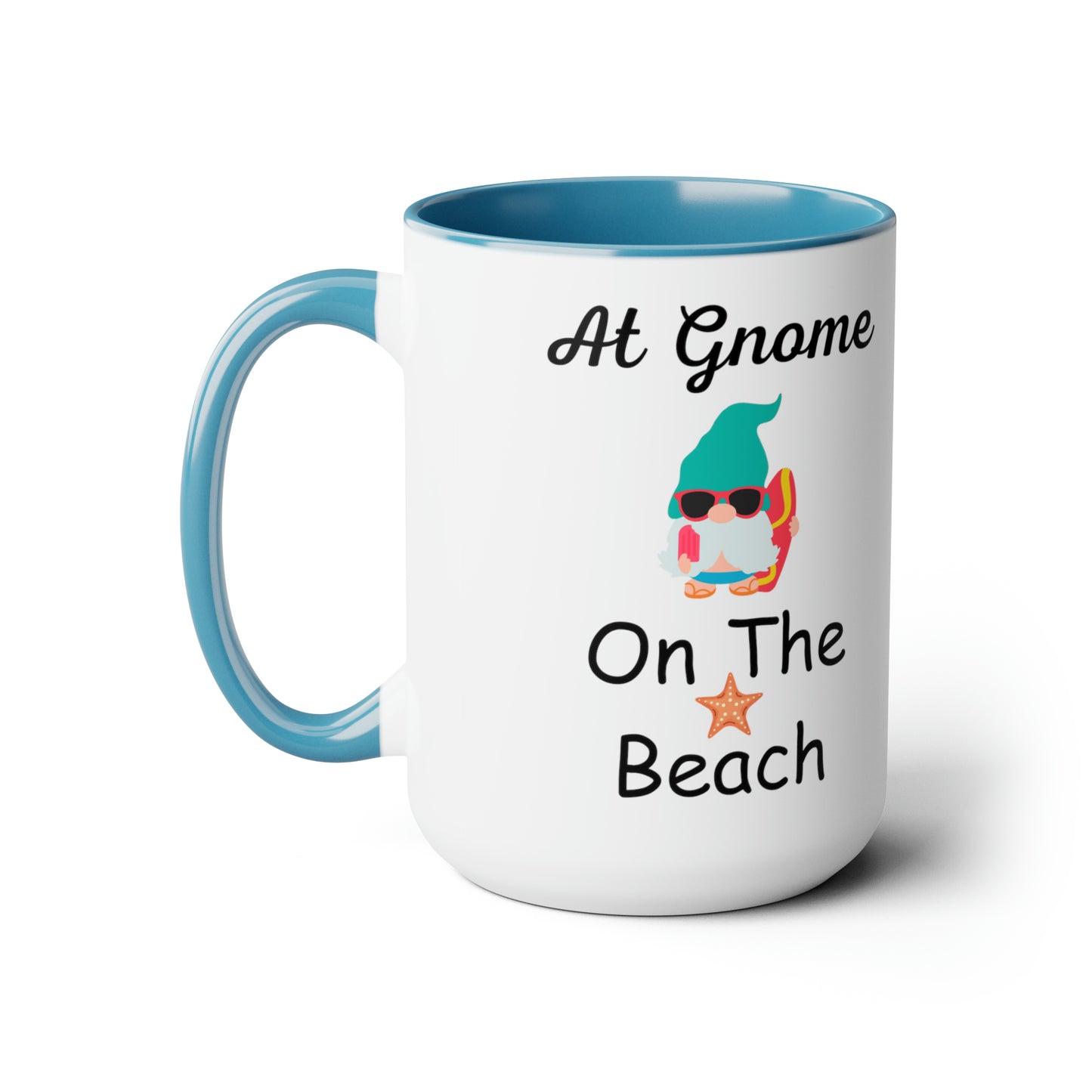 At Gnome On The Beach Two-Tone Coffee Mugs, 15oz
