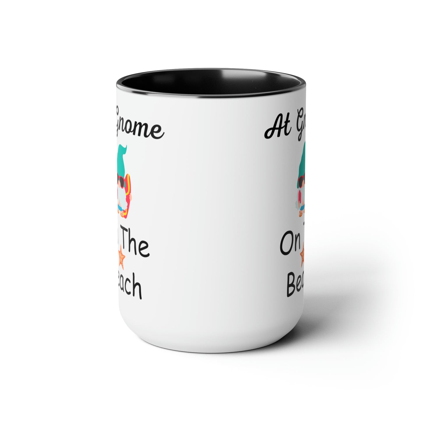At Gnome On The Beach Two-Tone Coffee Mugs, 15oz