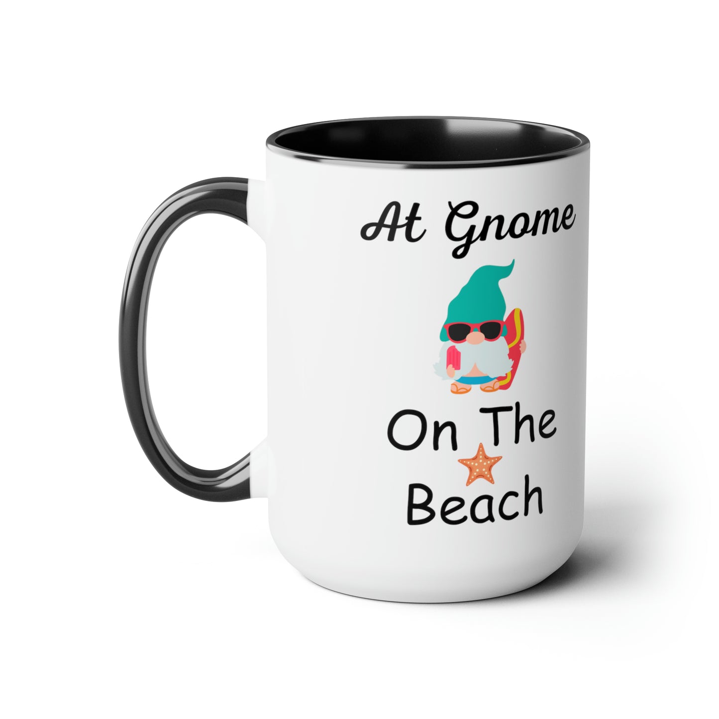 At Gnome On The Beach Two-Tone Coffee Mugs, 15oz