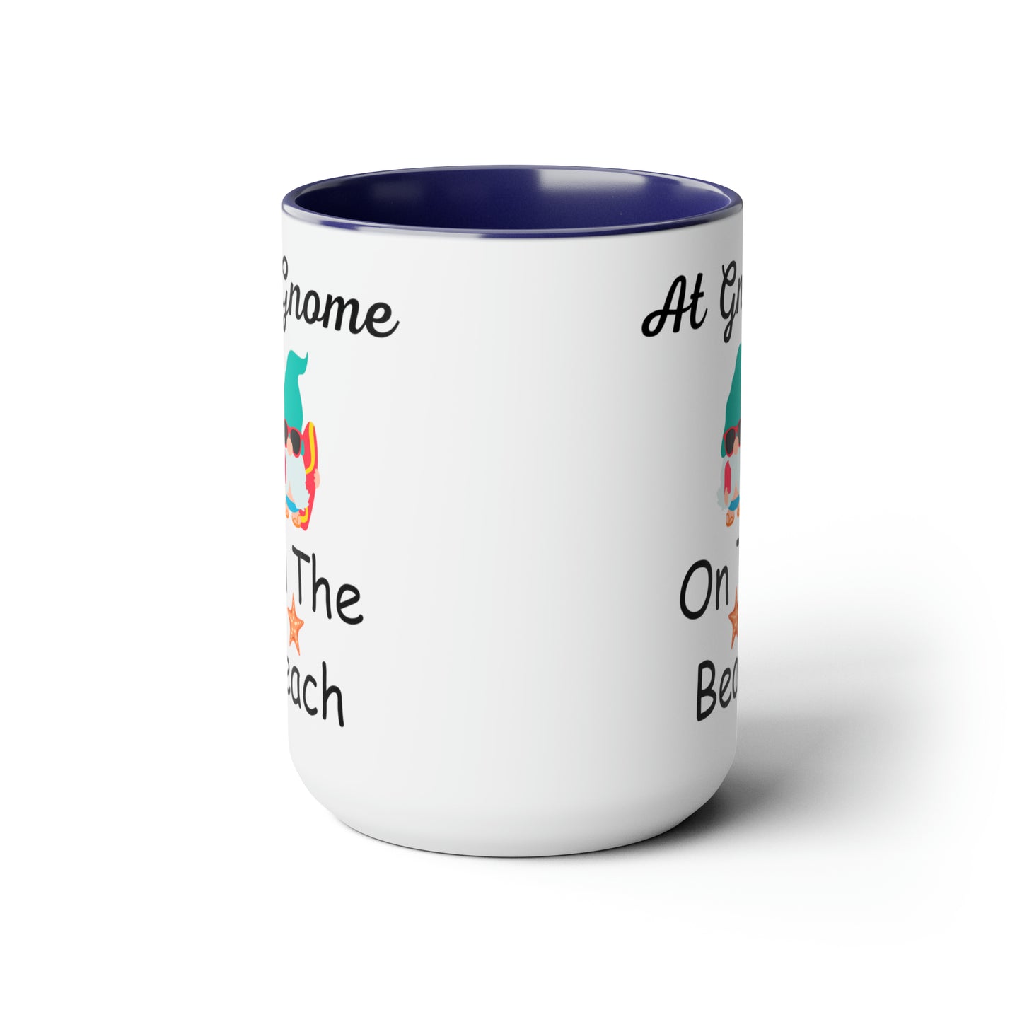 At Gnome On The Beach Two-Tone Coffee Mugs, 15oz