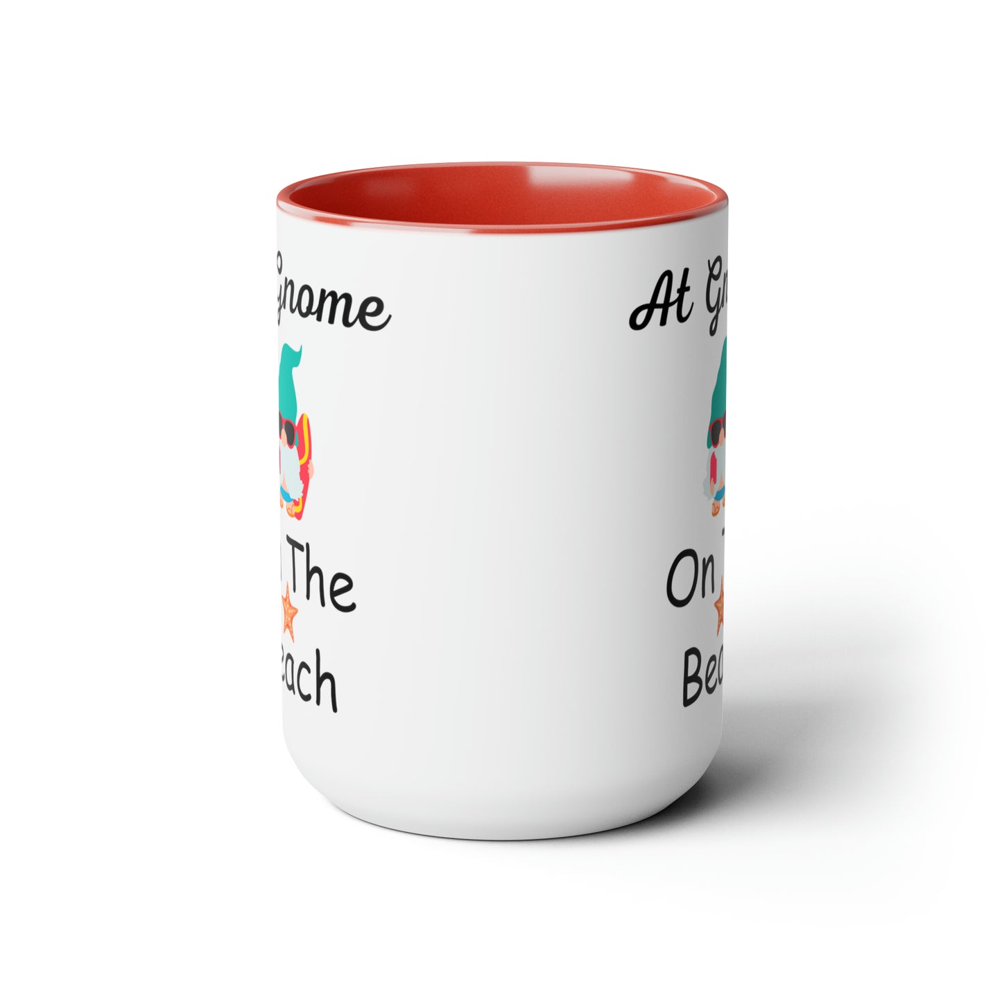 At Gnome On The Beach Two-Tone Coffee Mugs, 15oz
