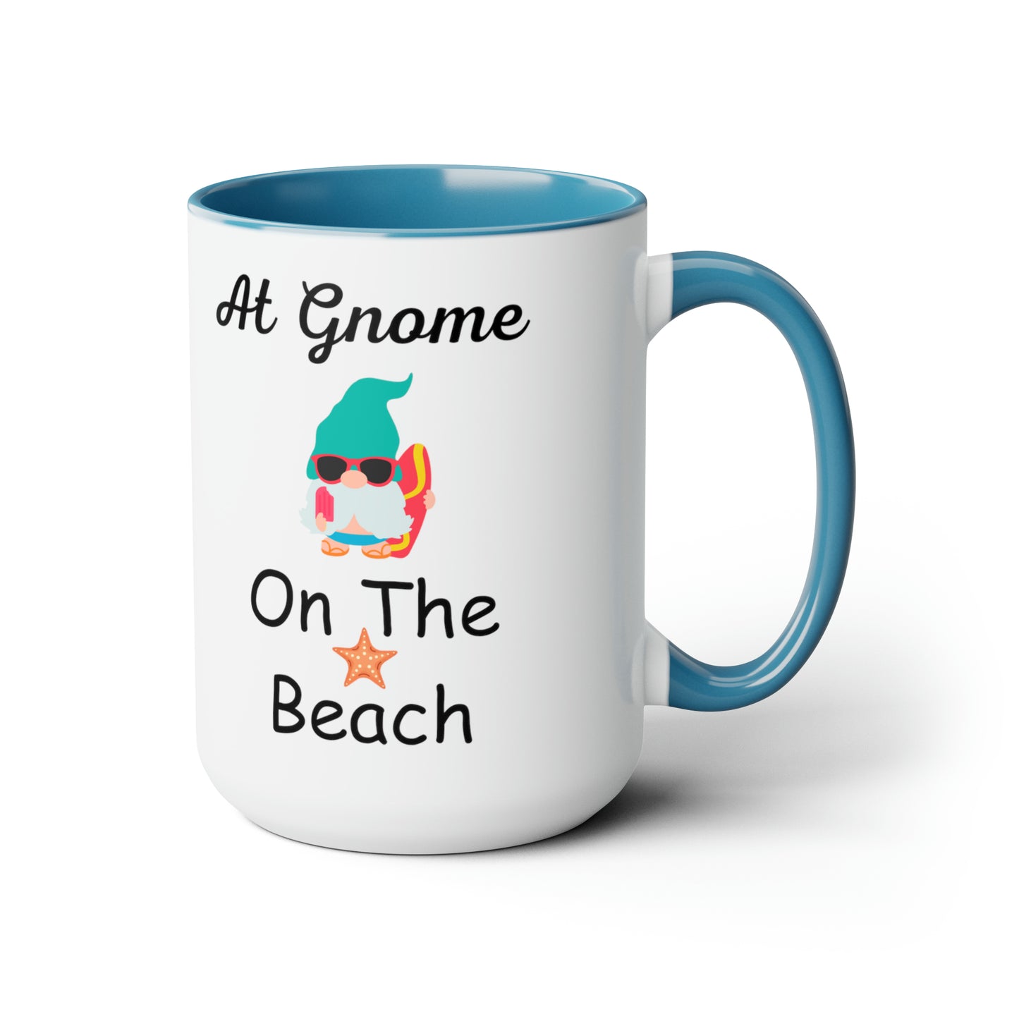 At Gnome On The Beach Two-Tone Coffee Mugs, 15oz
