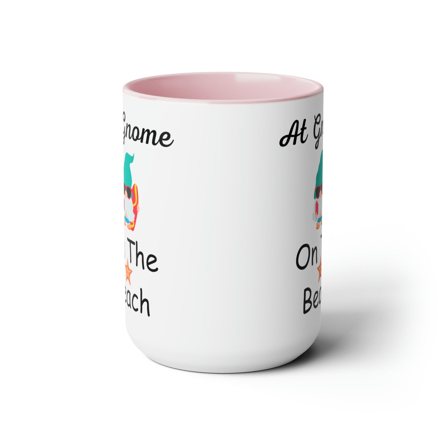 At Gnome On The Beach Two-Tone Coffee Mugs, 15oz