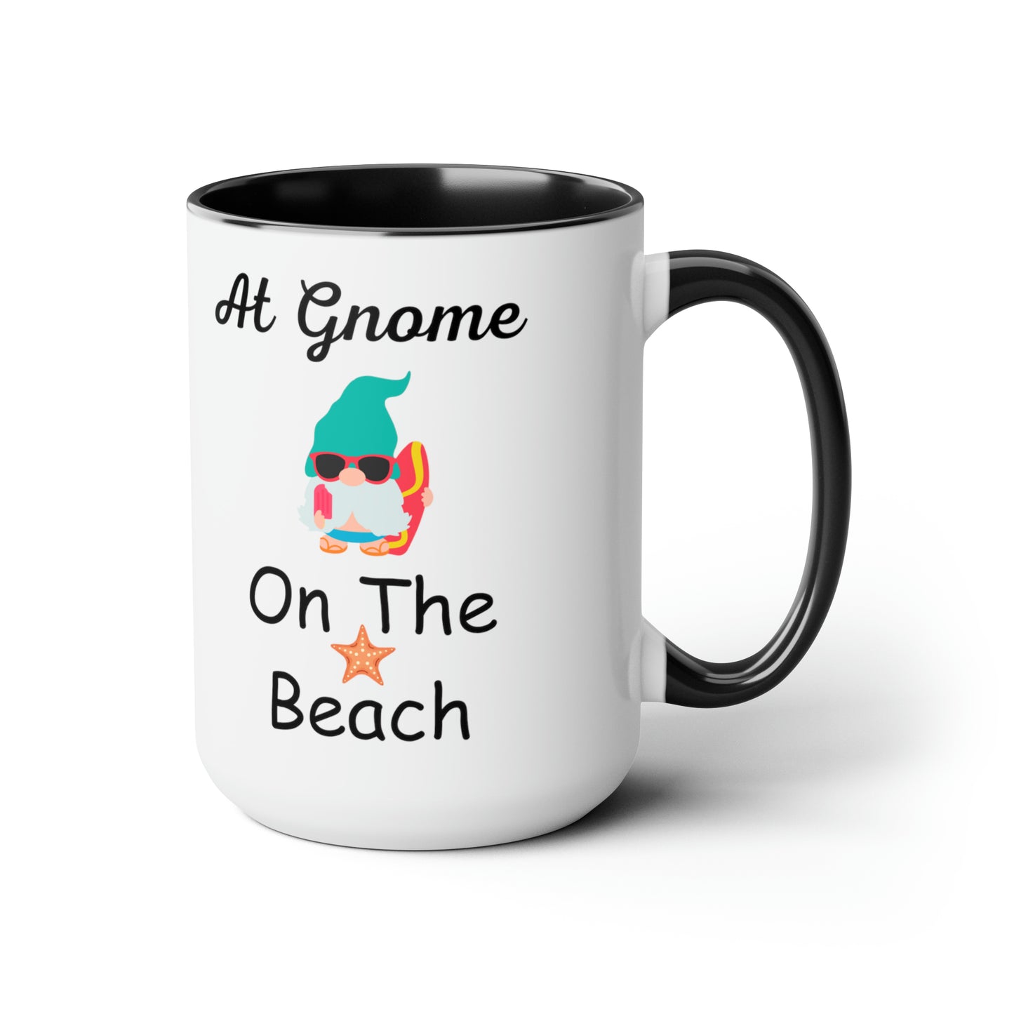 At Gnome On The Beach Two-Tone Coffee Mugs, 15oz