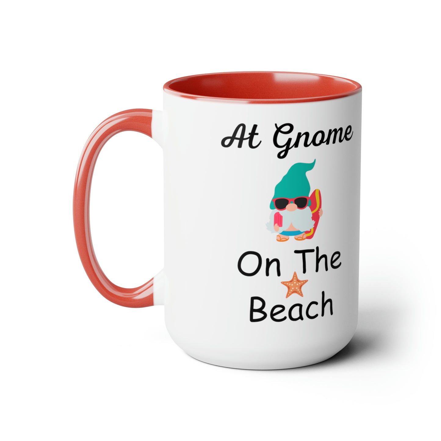 At Gnome On The Beach Two-Tone Coffee Mugs, 15oz
