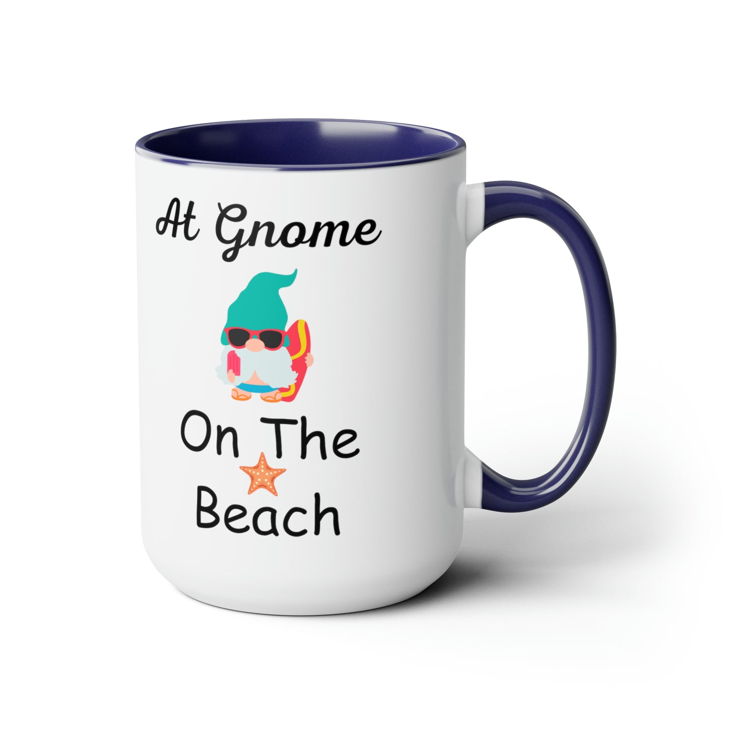 At Gnome On The Beach Two-Tone Coffee Mugs, 15oz